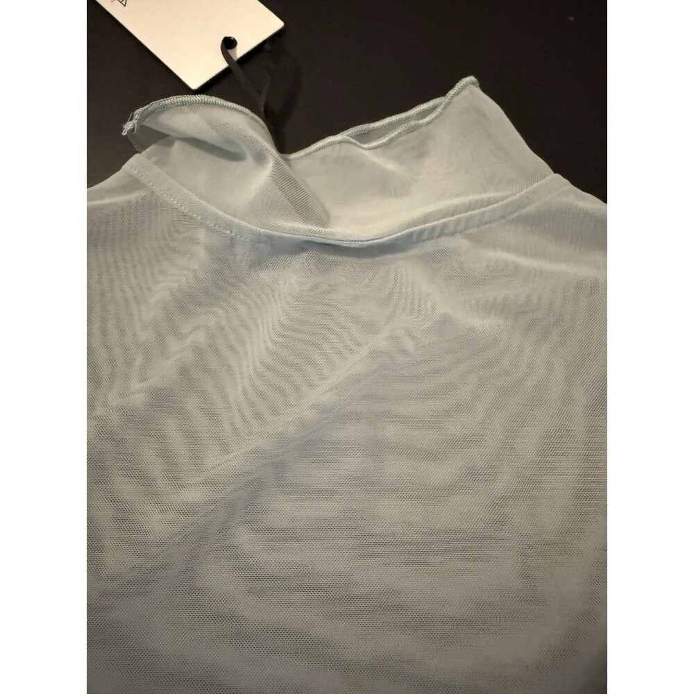 CALIA Draped Funnel Long Sleeve Top Womens Large Smoked Turquoise NWT $58 - Picture 5 of 6